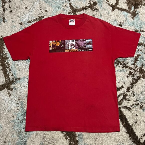 Vintage 2001 Incubus Band Shirt Size Large Alternative Rock Y2K Red - Picture 2 of 10